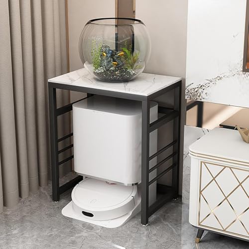 Staubsauger Aufbewahrungsregal mit Schieferplatte, Multifunktionales Modernes Staubsaugergestell, Hotel- und Apartment-Roboterregal mit Verstellbaren Füßen für Wohnzimmer(White+Black,70 * 40 * 70cm) Staubsauger Aufbewahrungsregal mit Schieferplatte, Multifunktionales Modernes Staubsaugergestell, Hotel- und Apartment-Roboterregal mit Verstellbaren Füßen für Wohnzimmer(White+Black,70 * 40 * 70cm) von Kaverno