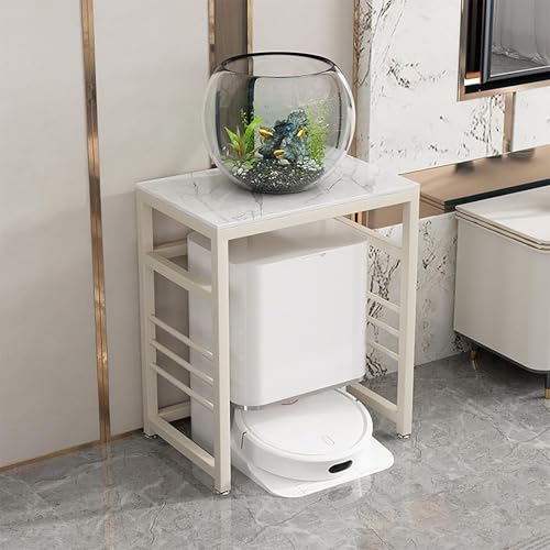 Staubsauger Aufbewahrungsregal mit Schieferplatte, Multifunktionales Modernes Staubsaugergestell, Hotel- und Apartment-Roboterregal mit Verstellbaren Füßen für Wohnzimmer(White+beige,50 * 40 * 70cm) Staubsauger Aufbewahrungsregal mit Schieferplatte, Multifunktionales Modernes Staubsaugergestell, Hotel- und Apartment-Roboterregal mit Verstellbaren Füßen für Wohnzimmer(White+beige,50 * 40 * 70cm) von Kaverno