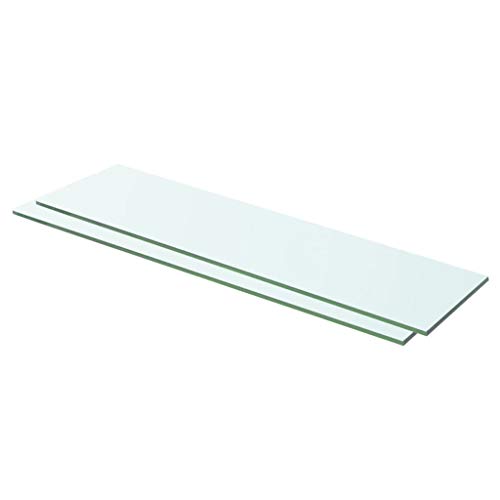Kavolet 2pcs 60x12 cm Glasboden Glasscheibe Glasplatte Glasregal Transparent Regalboden Glas Einlegeboden Glasablage für Badezimmer Wandregal Badablage 8 mm stärke von Kavolet