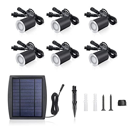 Kavolet 6 STÜCKE Solar Deck Lichter, Solar bodenleuchten aussen, 3,2 V 0,2 Watt Solar Bodenleuchten Aussen, IP65 wasserdichte Solar Garten Licht Sensing Garden Paths U-Lampe LED Stehleuchte von Kavolet