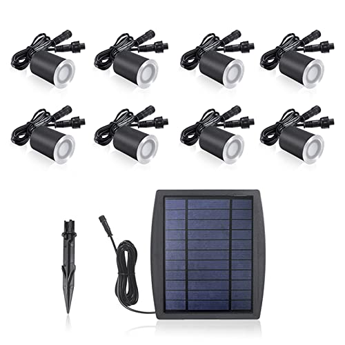 Kavolet 6 STÜCKE Solar Deck Lichter, Solar bodenleuchten aussen, 3,2 V 0,2 Watt Solar Bodenleuchten Aussen, IP65 wasserdichte Solar Garten Licht Sensing Garden Paths U-Lampe LED Stehleuchte von Kavolet