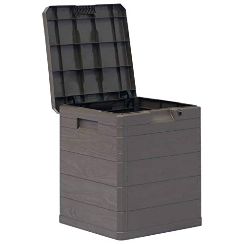 Kavolet Auflagenbox 90 L, Aufbewahrungsbox, Kissenbox, Garten-Aufbewahrungsbox Deckel Abschliessbar Gartentruhe Gartenbox Braun von Kavolet