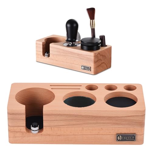 Kavolet Espresso-Stampfstation, 54mm Espresso-Zubehör, verstellbarer Kaffee-Stampferhalter/Siebträgerhalter mit rutschfester Unterseite, 5 Löcher für Kaffee-Stampfer/Verteiler/Siebträger/Bürste/Filter von Kavolet