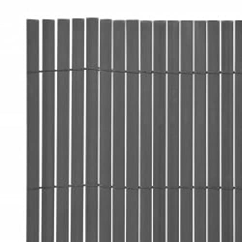 Kavolet Gartenzaun Doppelseitig Sichtschutzmatte 110x500 cm Grau Sichtschutz Windschutz Sichtschutzzaun Balkon Garten Zaun Terrasse PVC von Kavolet