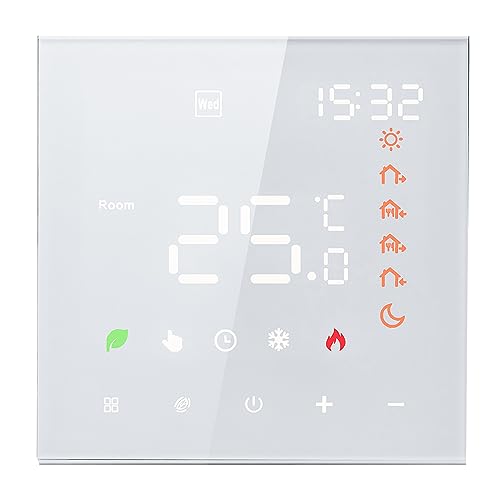 Kavolet Smarter Thermostat, 16 A, für elektrische Heizung, digitaler programmierbarer LCD-Display-Touchscreen-Temperaturregler, digitaler intelligenter Wandthermostat von Kavolet