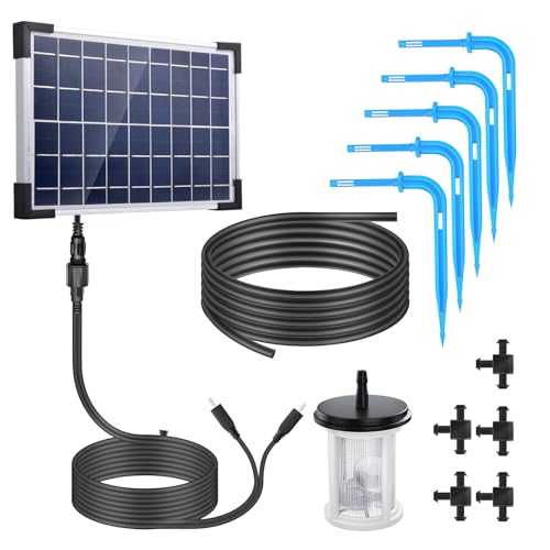 Kavolet Solar Bewässerungssystem Tröpfchenbewässerung System, Automatische Gartenbewässerungssystem mit 2200-mAh-Batterie, 7 Timer-Modi, 30 M Schlauch, für Gärten, Balkone Pflanzen, Kübelpflanzen Kavolet Solar Bewässerungssystem Tröpfchenbewässerung System, Automatische Gartenbewässerungssystem mit 2200-mAh-Batterie, 7 Timer-Modi, 30 M Schlauch, für Gärten, Balkone Pflanzen, Kübelpflanzen von Kavolet