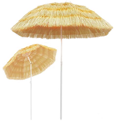 Kavolet Sonnenschirm Hawaii, Strandschirm Ø 180cm, Gartenschirm Balkonschirm Strohschirm mit 8 Rippen, Terrassenschirm leicht, Neigbar Höhenverstellbar für Strand Terrasse Garten Pool Balkon Kavolet Sonnenschirm Hawaii, Strandschirm Ø 180cm, Gartenschirm Balkonschirm Strohschirm mit 8 Rippen, Terrassenschirm leicht, Neigbar Höhenverstellbar für Strand Terrasse Garten Pool Balkon von Kavolet