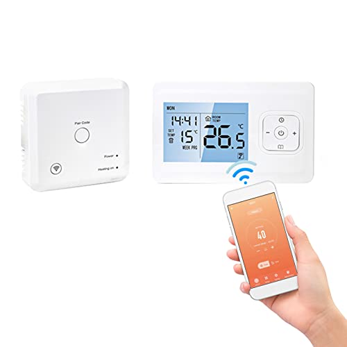 Kavolet Wi-Fi Smart Thermostat für Gasboiler-Heizung, Drahtloses programmierbares Thermostat mit RF-Empfänger, APP & Sprachsteuerung, Kompatibel mit Alexa Google Assistant, Tisch- oder Wandmontage von Kavolet