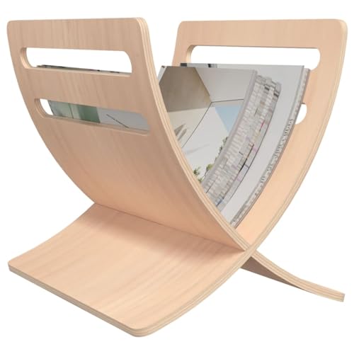 Kavolet Zeitungsständer Holz Freistehend Modern Zeitschriftensammler Holz Magazinhalter Zeitschriftenständer Prospekthalter Landhaus Buchständer 29,5 x 29,5 x 26,5 cm von Kavolet