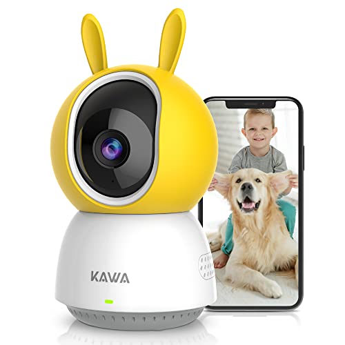 KAWA Überwachungskamera Innen, 2K 360° IP-Kamera für die Heimüberwachung, 2.4G WLAN Babyphone,Haustierkamera,Gegensprechfunktion,Bewegungserkennung,Cloud/TF-Kartenspeicher von KAWA