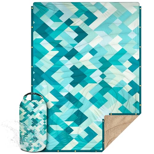 KawaGebo Kamp Campingdecke Ultraleicht Warm I Outdoor Reisedecke verstaubar I Camping Decke wasserabweisend für Wandern, Reisen, Hängematte,Van, Flugzeug DeckeI Thermal Sherpa & Ripstop,200x145cm von KawaGebo Kamp