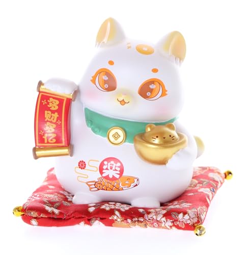 Kawaii-Story DH-001-1 Maneki-Neko Glückskatze Winkekatze mit Sitzkissen Glücksbringer Tischdekoration Asia Deko Katze 11cm von Kawaii-Story