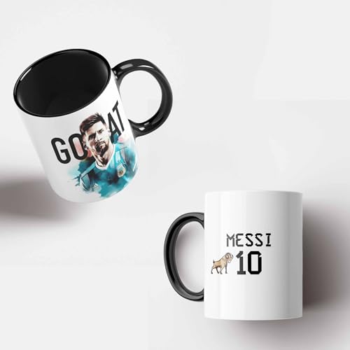 KAWAINK Lionel Messi 10 - Mug Goat Black & White Mug von KAWAINK