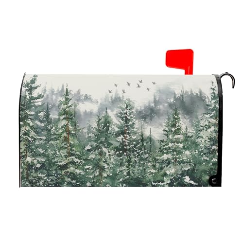 Kawani Briefkasten-Abdeckung für den Winter, Aquarell, Baum, magnetisch, Weihnachtsbaum, grüner Kiefernbaum, Wald, Briefkasten-Abdeckung, Standardgröße, 53,3 x 45,7 cm, für Weihnachten, Urlaub Kawani Briefkasten-Abdeckung für den Winter, Aquarell, Baum, magnetisch, Weihnachtsbaum, grüner Kiefernbaum, Wald, Briefkasten-Abdeckung, Standardgröße, 53,3 x 45,7 cm, für Weihnachten, Urlaub von Kawani