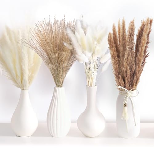 110-Stück getrocknetes Pampasgras Bouquet, Pampasgras mit Bunny-Tails-getrockneten Blumen Boho-Tischdeko,für Hochzeits-Boho-Blumen und Tischdekoration zu Hause von Kawaology
