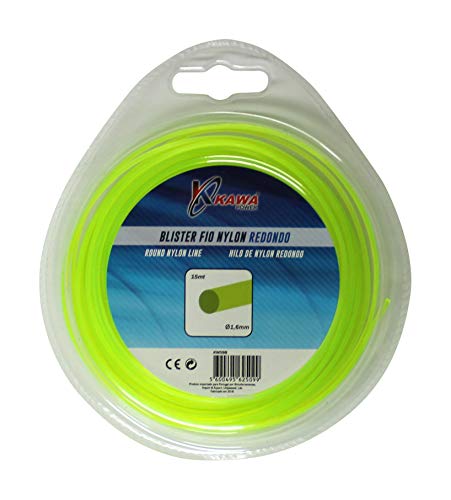 Bricoferr Nylonfaden für Rasentrimmer, rund, 1,6 mm x 15 m, Kawapower von Kawapower
