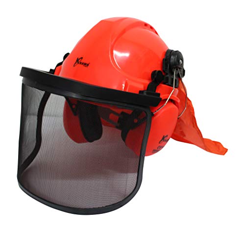 Kawapower KW393 Functional Forestal Set mit Helm, Ohrenschützer und Visier, Orange von Kawapower
