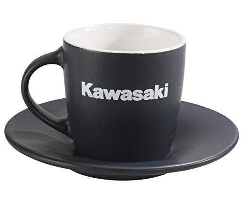 Kawasaki Kaffee Tasse mit Unterteller ! MUG schwarz weiß von Kawasaki