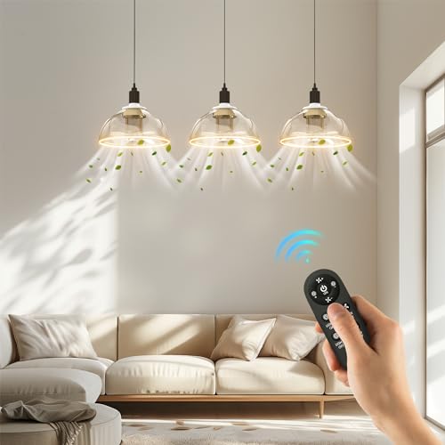 Kawaya Klein LED Deckenventilatoren mit Beleuchtung und Fernbedienung Durchmesser 20CM Leise Klein Deckenventilator Dimmbar Lampe Mit Ventilator Einstellbare Windgeschwindigkeit für Schlafzimmer von Kawaya