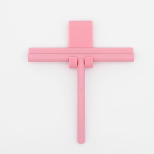 KAWENTSMANN Duschabzieher Silikon Klara – streifenfreier Design Abzieher für Duschkabinen & Glatte Oberflächen – mit Halterung (Rosa) von Kawentsmann