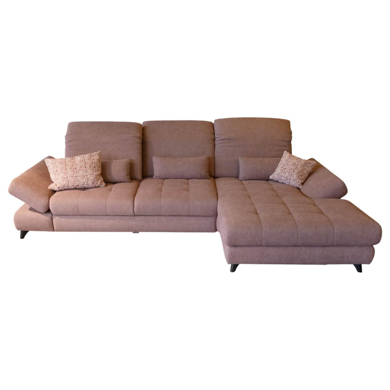 Ecksofa Torino XC Stoff Amy Altrosa 21367 Rosa Fuß Metall Schwarz Matt Inklusive... von Kawoo