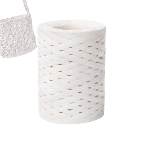 Bastgarn Zum Häkeln, 1 Rollen Bast Papier Bänd, 150M Raffia Papierband Naturbast, Bastband Zum Basteln, Papier Bindfäden Für Festival Geschenkverpackung, Handwerk Weberei Dekoration von Kaxenig