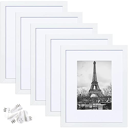 Kaxich 5er Set Bilderrahme 13x18 cm Stabile PVC Fotorahmen für Wand oder Schreibtisch Moderne Deko Foto Geschenk (Weiß) von Kaxich