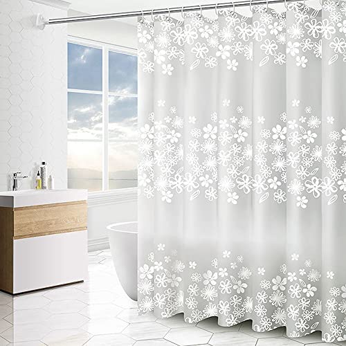 Kaxich Duschvorhang Anti-Schimmel, Wasserdicht Antibakteriell Eva Vorhang für Dusche und Badewanne 3D Waschbar Transparent Badevorhang mit 12 Duschvorhänge Ringe, 180 x 180 cm von Kaxich