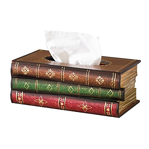 Kaxich Taschentuchbox, Box für Kosmetiktücher Antikes Buch Taschentuchspender Tücherbox Kosmetikbox für Zuhause Büro Auto von Kaxich