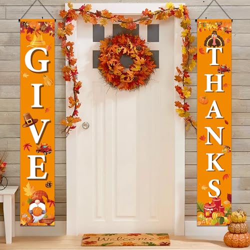 Thanksgiving Veranda-Banner,2 Pcs Thanksgiving Couplets Kit - -Veranda-Türbanner,Happy Banner für Haustür & -Kürbis-Türbanner,für party & Herbstdeko Thanksgiving Veranda-Banner,2 Pcs Thanksgiving Couplets Kit - -Veranda-Türbanner,Happy Banner für Haustür & -Kürbis-Türbanner,für party & Herbstdeko von Kaxulvoblig