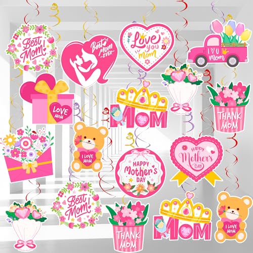 Muttertag Hängend Wirbel, 33PCS Muttertag Hänge Deko für Muttertag Partydekoration Beste Mama Tischdeko Hängende Dekorationen für Muttertagsparty, Dekorationsset zum Muttertag, Muttertags Spirale Muttertag Hängend Wirbel, 33PCS Muttertag Hänge Deko für Muttertag Partydekoration Beste Mama Tischdeko Hängende Dekorationen für Muttertagsparty, Dekorationsset zum Muttertag, Muttertags Spirale von Kaxulvoblig