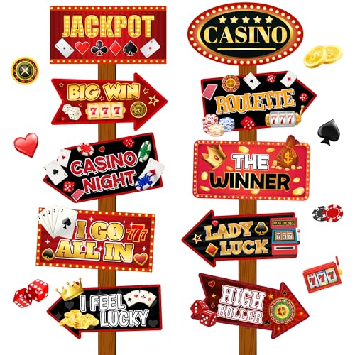 Casino Poker Party Dekorationen Schild, 20 Pcs Casino-Thema Geburtstag Deko Schild für Dekorationszubehör für Casino Geburtstagsfeiern Casino Poker Party Dekorationen Schild, 20 Pcs Casino-Thema Geburtstag Deko Schild für Dekorationszubehör für Casino Geburtstagsfeiern von Kaxulvoblig