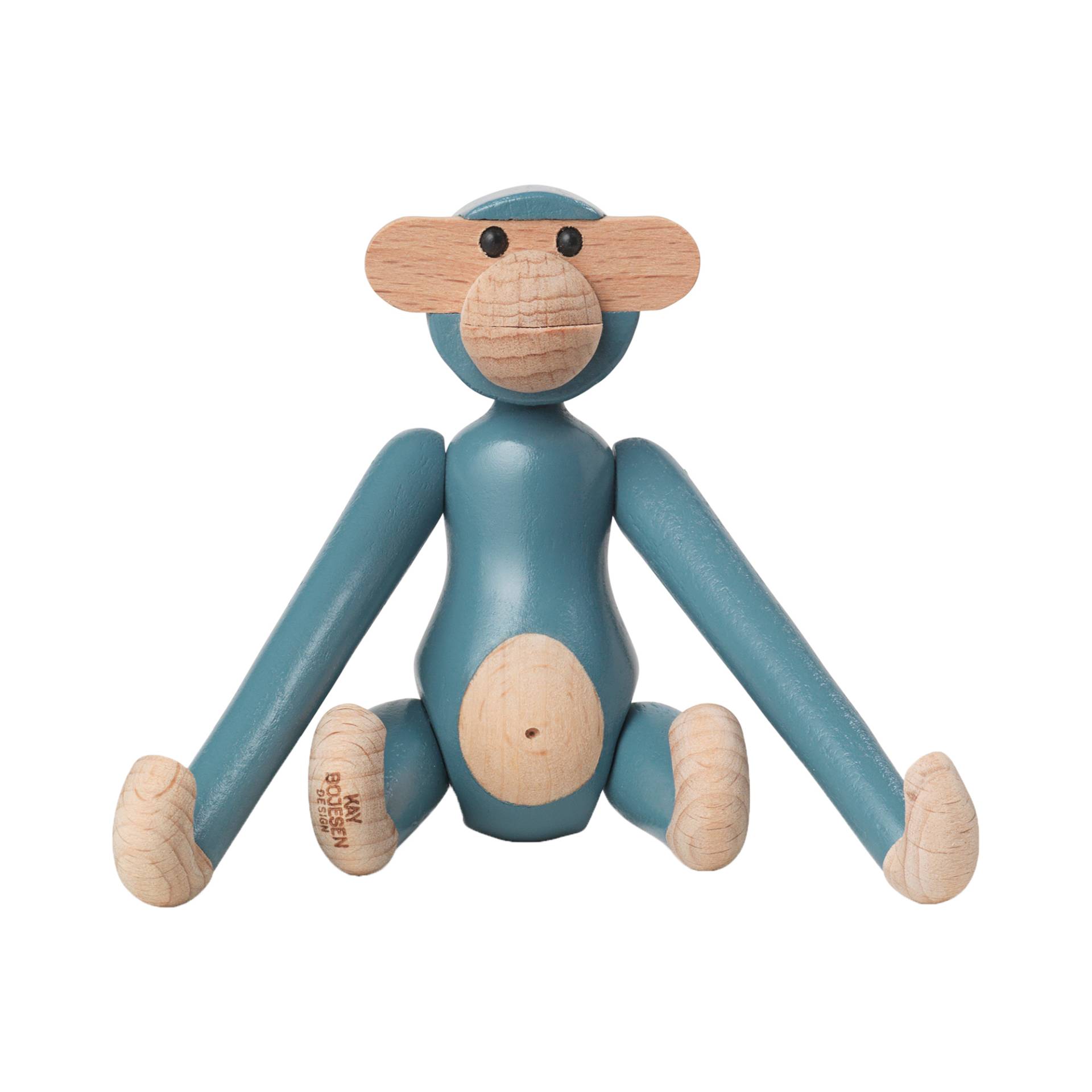 Kay Bojesen Denmark - Holzfigur Affe mini - vintage blau/H 9,5cm von Kay Bojesen Denmark