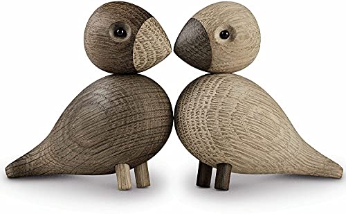 Kay Bojesen Unzertrennliche 1 Paar Figuren 9 cm Singvögel Dekoration, Holz von Kay Bojesen