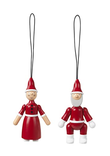 Kay Bojesen Weihnachtsmann und Weihnachtsfrau Figurines aus Buche lackiert von Kay Bojesen