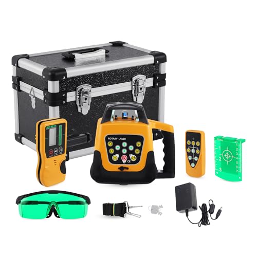 KayEsampra Rotationslaser Selbstnivellierend Baulaser, Grün laser selbstnivellierend 360 Grad automatische rotierende Laser Baulaser mit Empfänger und Fernbedienung Messbereich 500m KayEsampra Rotationslaser Selbstnivellierend Baulaser, Grün laser selbstnivellierend 360 Grad automatische rotierende Laser Baulaser mit Empfänger und Fernbedienung Messbereich 500m von KayEsampra