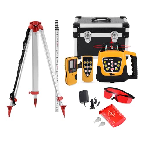 KayEsampra Rotationslaser Selbstnivellierend Baulaser, Rot Laser 360 Grad automatische Rotierende Laser Baulaser Messbereich 500m, mit Aluminium Stativ KayEsampra Rotationslaser Selbstnivellierend Baulaser, Rot Laser 360 Grad automatische Rotierende Laser Baulaser Messbereich 500m, mit Aluminium Stativ von KayEsampra
