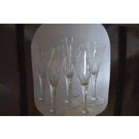 Vintage Set Von Sechs Metropolitan England Kristallweingläser Handgefertigte Kristallgläser, Mkg von KaySueGems