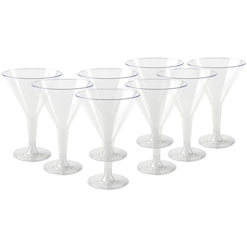 Elegante, transparente Martini-Gläser aus Kunststoff, 170 ml, 8 Stück – langlebiges und stilvolles Trinkgeschirr – perfekt für Hochzeiten, Buffets und Veranstaltungen von Kaya