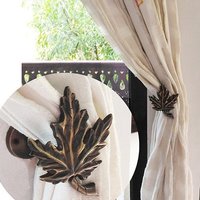 2 Stück - Massiv Messing Vorhang Tieback Blatt, Blumen Tieback, Vintage Vorhangrücken, Krawatte Rücken, Fensterhalter Haken von KayeeEthnic
