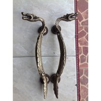 Paar/2 Stk. - 15" Vintage Massive Messing Slim Dragon Türgriffgriffgriffe Alte Antik Ethno Drachen Stil Türknauf Pulls von KayeeEthnic