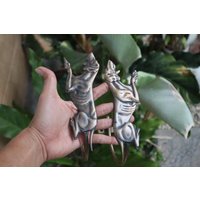 Paar - 2 Stück Vintage Hund Vorhang Raffhalter Halter Massiv Messing Wandhaken Aufhänger Wohnkultur Paar - 2 Stück Vintage Hund Vorhang Raffhalter Halter Massiv Messing Wandhaken Aufhänger Wohnkultur von KayeeEthnic
