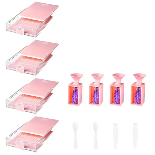 Kayfg 12er-Pack Stapelbare Trabricks-Diamant-Kunsttabletts mit Deckel, Diamant-Malerei-Kunst-Sets für Erwachsene zum Selbermachen Von Kunsthandwerk C von Kayfg
