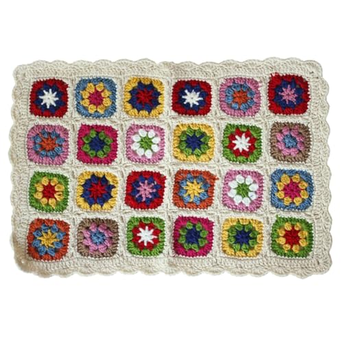 Kayfg Handgemachte Gestrickte Häkelmatte Aus Häkelgarn, Oma-Daisy-Stil, Dekorative Tischdecke, Wohndekor-Accessoires von Kayfg