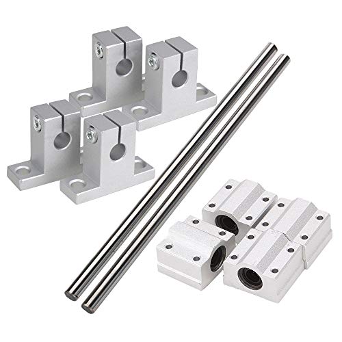 Kayfg Horizontale Linearkugellager-Gleitbuchse mit 8 Mm Durchmesser und Optischer Achse mit 200 Mm Linearer Welle und Stangenschienenhalterungssatz von Kayfg