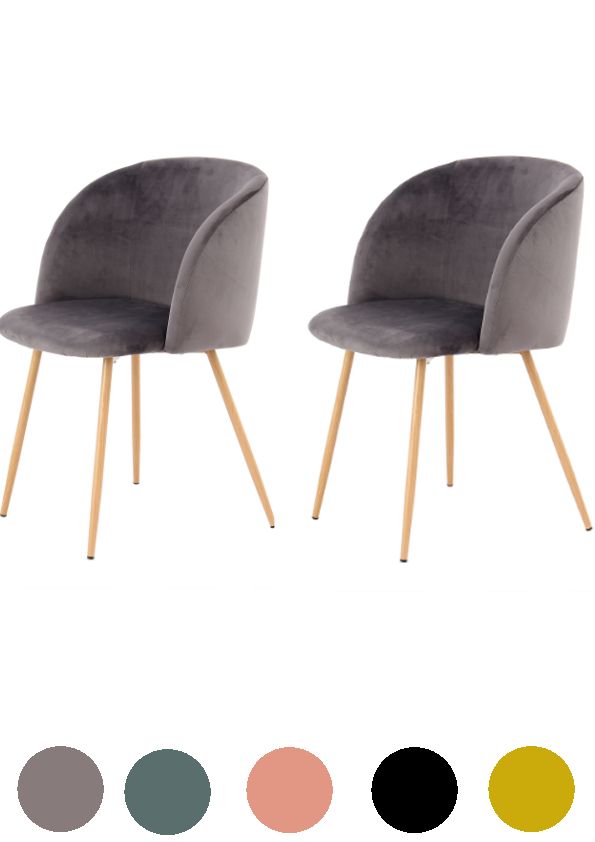 2er Stuhl Set Samt Stühle Esszimmer Küche Polster Holz Wohnzimmer Sessel retro 2er Stuhl Set Samt Stühle Esszimmer Küche Polster Holz Wohnzimmer Sessel retro von Kayoom
