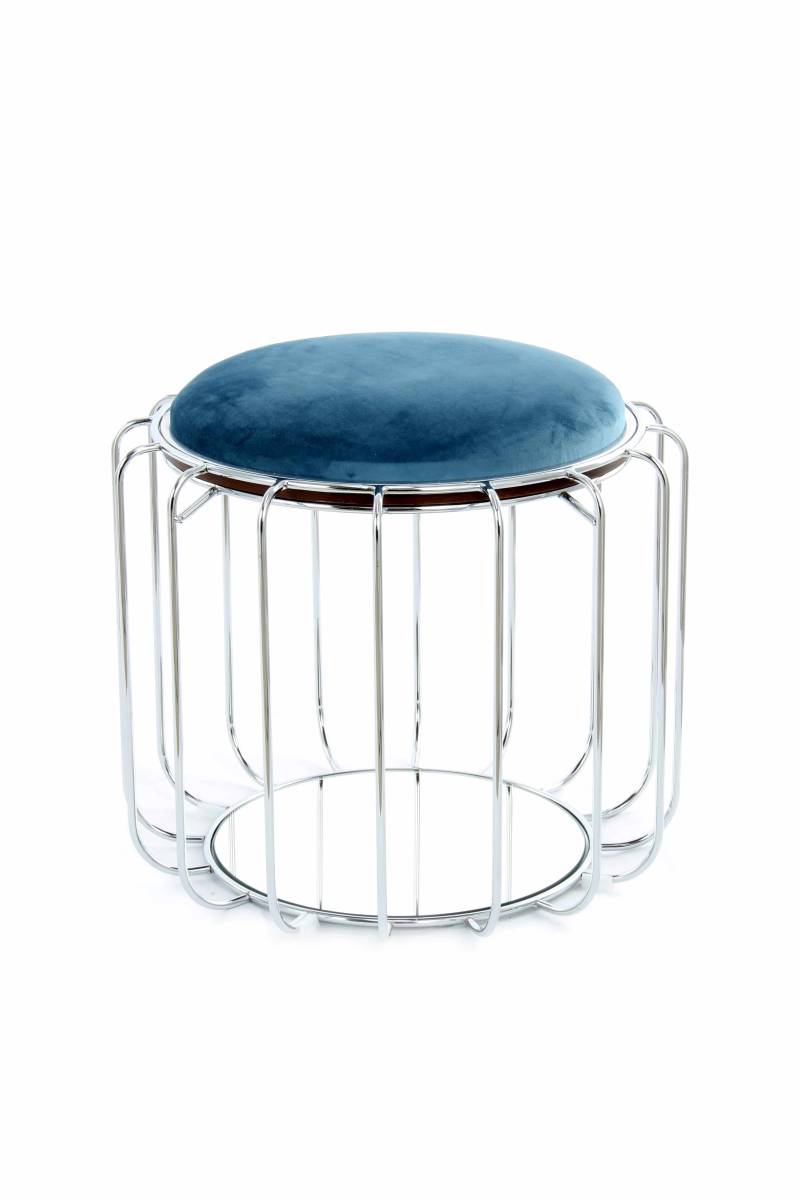 Beistelltisch / Pouf Comfortable 110 Petrol / Silber von Kayoom