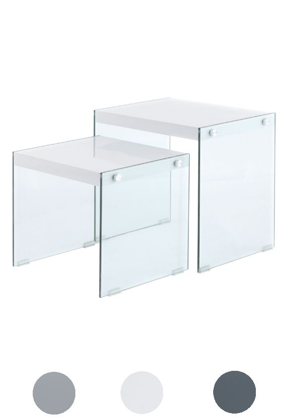 Beistelltisch 2er Set Glas modern clean transparent Couchtisch Nacht Coffeetable Beistelltisch 2er Set Glas modern clean transparent Couchtisch Nacht Coffeetable von Kayoom