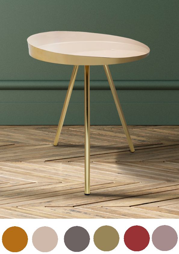 Beistelltisch Couchtisch Nachttisch Metall gold design retro rund Tabletttisch Beistelltisch Couchtisch Nachttisch Metall gold design retro rund Tabletttisch von Kayoom