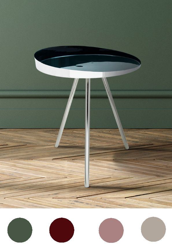 Beistelltisch Couchtisch Nachttisch Metall silber design retro rund Tabletttisch von Kayoom